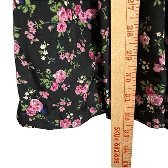 FOREVER 21 FLORAL FIT & FLARE SHORT SLEEVE‎ MINI DRESS MEDIUM COTTAGECORE FAIRY - Picture 9 of 11